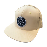 Walkoff Wood Bat Co. - Perforated Desert Hat with Rubber Circle Logo Patch