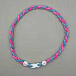 RAD - 18" Braided Rope Necklace (Pink/Blue)